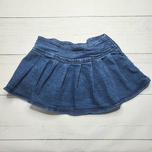 Hot Topic Social Collision Denim Jean Mini Skirt Pleated Medium Wash Y2K Medium - Picture 1 of 7